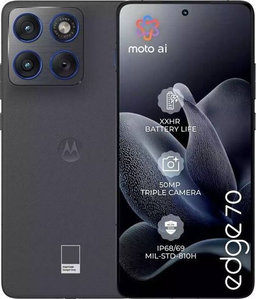Motorola Moto Edge 70 5G (512GB/Gadget Grey) uden abonnement